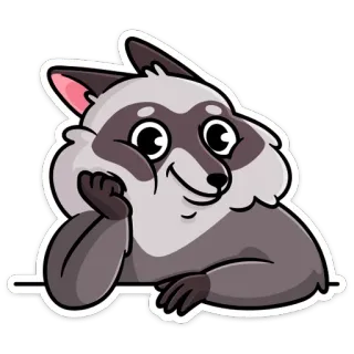 ☺️ rakun, imut, hewan, kartun, stiker telegram sticker