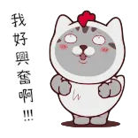 😜 我好興奮啊!!! chat, mignon, excité, drôle, animal, dessin animé whatsapp sticker