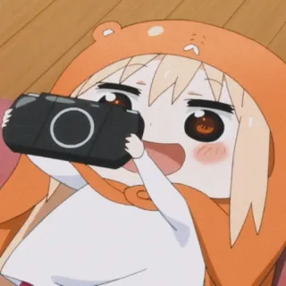 💘 Anime, Urocze, Aparat, Dziewczyna, Kreskówka, Radosny whatsapp sticker