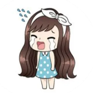 😩 ร้องไห้, เศร้า, น้ำตา, เด็กผู้หญิง, การ์ตูน, อารมณ์, คาวาอิ telegram sticker
