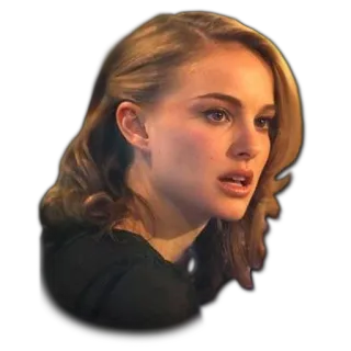 😟 Natalie Portman actress, celebrity, woman, portrait telegram sticker