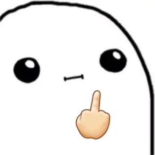 😐 Эмодзи, Средний палец, Жест, Оскорбительный, Мультфильм whatsapp sticker