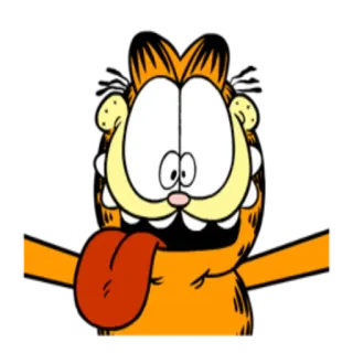 😋 Garfield garfield, gato, desenho animado, engraçado, laranja, personagem, quadrinhos whatsapp sticker