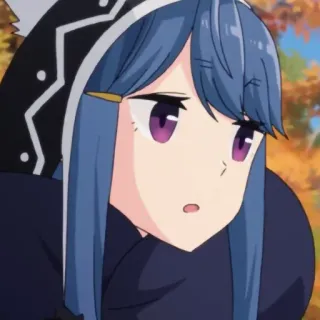 ➡️ Rin Shima Laid-Back Camp Anime, Garota, Desenho animado, Personagem, Rin Shima, Yuru Camp telegram sticker