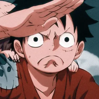 🤔 Monkey D. Luffy One Piece Anime, One Piece, Luffy, Karakter, Kartun telegram sticker