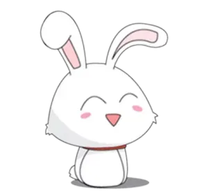 💫 兔子, 可爱, 动物, 白色, 快乐, 卡通, 萌 telegram sticker