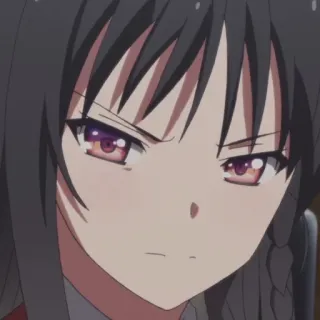 😑 anime, girl, serious, character telegram sticker