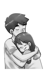 🤗 coppia, abbraccio, amore, romanzo, affetto, cartone animato, illustrazione telegram sticker