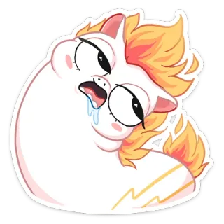 😒 Kreskówka, Jednorożec, Uroczy, Naklejka, Śmieszne, Kucyk telegram sticker