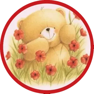 🌹 orsetto, fiori, papaveri, carino, adesivo, orso, amicizia telegram sticker