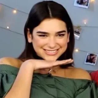 🤔 Dua Lipa певец, знаменитость, портрет, женщина, человек, брюнетка telegram sticker