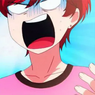 🥀 Anime, Personaggio, Scioccato, Sorpresa, Ragazzo anime, Cartone animato whatsapp sticker