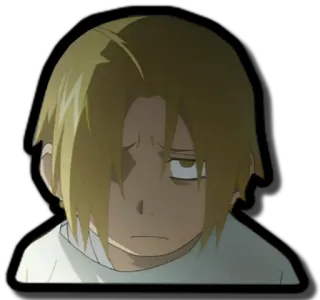 ☹️ Alphonse Elric Fullmetal Alchemist อนิเมะ, ตัวละคร, การ์ตูน, เด็กผู้ชาย, มังงะ telegram sticker