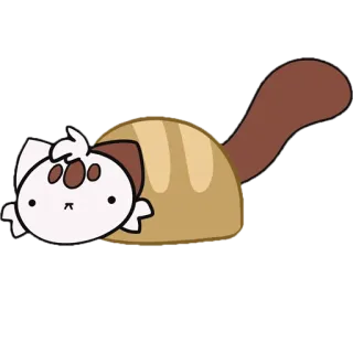 🥐 cat, loaf, animal, cute, cartoon telegram sticker