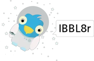 👽 IBBL8r pássaro, astronauta, espaço, estrelas, desenho animado telegram sticker