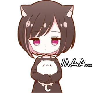 🌟 МДА... 猫耳, アニメ, ステッカー, マンガ, 可愛い, ロシア telegram sticker