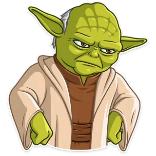 😠 Yoda Star Wars Yoda, Star Wars, Jedi, Master, Cartoon, Green, Movie, Cute telegram sticker