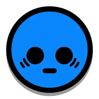 😯 blu, emoji, emozione, faccia, kawaii, carino whatsapp sticker