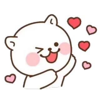 😆 bear, cute, cartoon, hearts, kawaii, animal, love telegram sticker