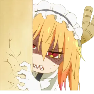 😈 Tohru Miss Kobayashi's Dragon Maid Anime, Dragon, Servante, En colère, Tohru, Miss Kobayashi's Dragon Maid whatsapp sticker