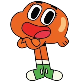 😐 Darwin Watterson The Amazing World of Gumball Dibujo animado, Pez, Naranja, Animado, Personaje whatsapp sticker