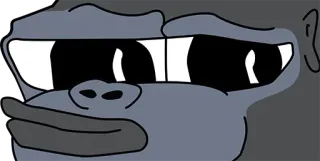 👀 gorila, animal, desenho animado, macaco, óculos de sol telegram sticker