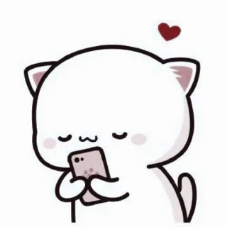 💌 кот, телефон, милый, стикер, любовь, мультфильм telegram sticker