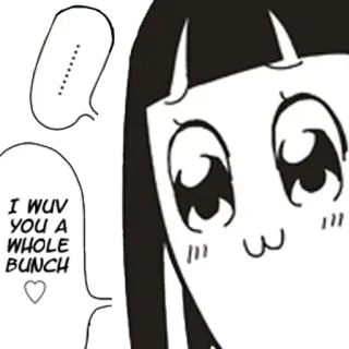 😘 I WUV YOU A WHOLE BUNCH amore, carino, cartoni animati, manga, dolce telegram sticker