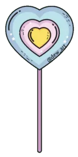 🍭 @dew_art 하트 사탕, 파스텔, 귀여운, 귀엽 telegram sticker