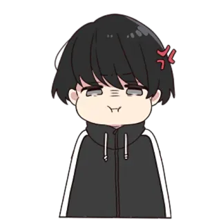 😡 Anime, Arrabbiato, Chibi, Personaggio telegram sticker