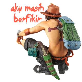🤔 Ace One Piece วันพีซ, เอส, อนิเมะ, มังงะ, ปืน, โจรสลัด, ผจญภัย telegram sticker
