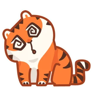 😵‍💫 tiger, animal, dizzy, cartoon, sticker telegram sticker