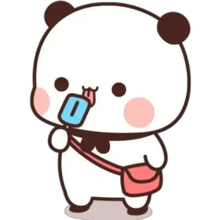 🍦 Панда, Милый, Мультфильм, Животное, Эскимо, Каваи, Сумка telegram sticker