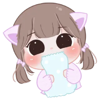 😳 Chibi, Kawaii, Anime, Schattig, Meisje, Cartoon telegram sticker