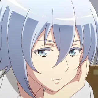 💎 Anime, Personagem, Retrato, cabelo azul, Mangá telegram sticker