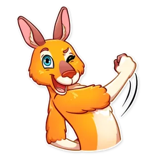 😉 kanguru, binatang, imut, kartun, seru, ceria, stiker whatsapp sticker