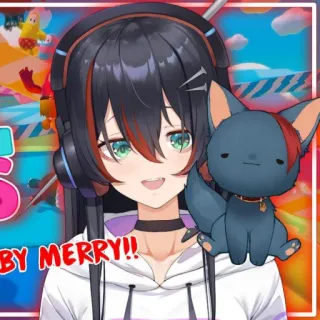 👻 BY MERRY!! anime meisje, vtuber, cartoon, koptelefoon, kat, vrolijk whatsapp sticker