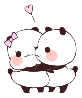 😘 panda, lindo, amor, animales, kawaii telegram sticker