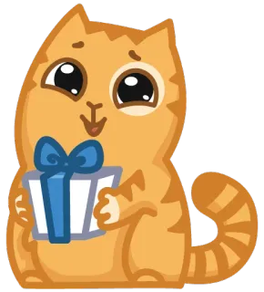 🎁 kat, cadeau, geschenk, schattig, dier, feest whatsapp sticker