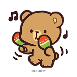 🕺 ours, maracas, dessin animé, musique, danse whatsapp sticker