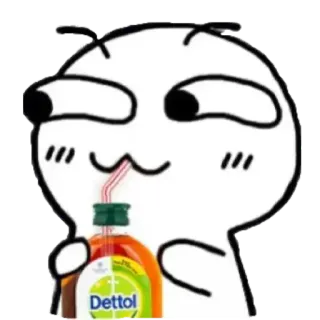 🪰 Dessin animé, Boire, Dettol, Boisson, Drôle, Mignon telegram sticker