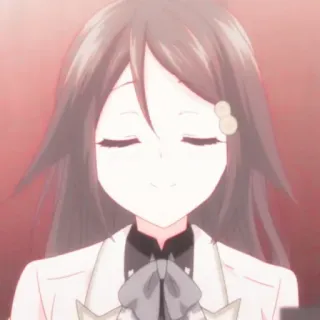 🌸 Ragazza anime, Abito bianco, Occhi chiusi, Accessorio capelli telegram sticker