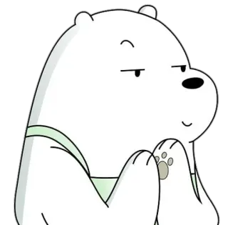 😏 Ice Bear We Bare Bears polar bear, cute, cartoon, animation, tv show telegram sticker