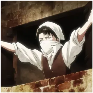 😨 Levi Ackerman Attack on Titan l'attaque des titans, levi ackerman, anime, militaire, personnage, violence telegram sticker