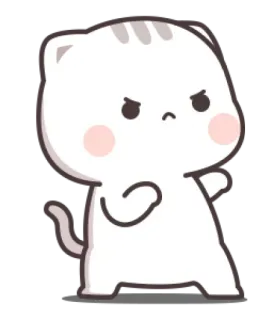 🍼 chat, mignon, autocollant, fâché, froncé telegram sticker