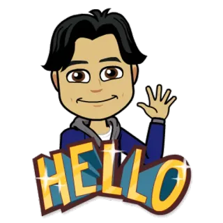 🖐 HELLO salutation, bonjour, salut, dessin animé, bitmoji telegram sticker