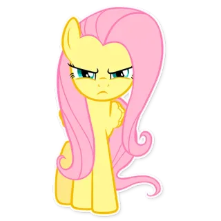 😕 Fluttershy My Little Pony Pony, Cartoon, Figur, Fluttershy, My Little Pony telegram sticker