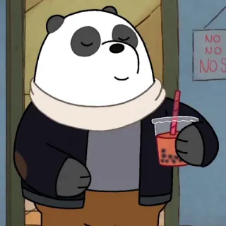 😎 Panda We Bare Bears NO
NO
NO
SIGN Мультфильм, Медведь, Панда, Бабл ти, Милый, Шарф whatsapp sticker