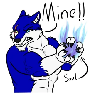 😱 Mine!! Soul wolf, werewolf, anthro, magic, furry, fantasy telegram sticker