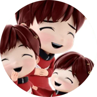 😂 การ์ตูน, น่ารัก, มีความสุข, จิบิ, ยิ้ม, Kpop, แฟนอาร์ต telegram sticker